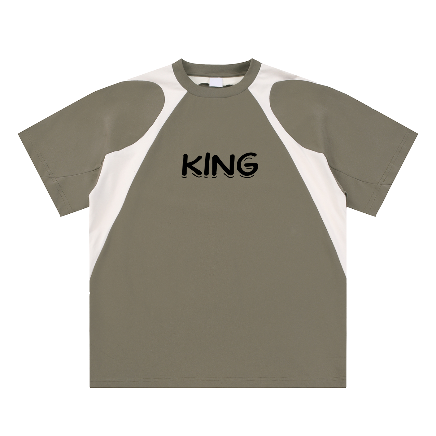 Contrast Panel Cotton T-Shirt