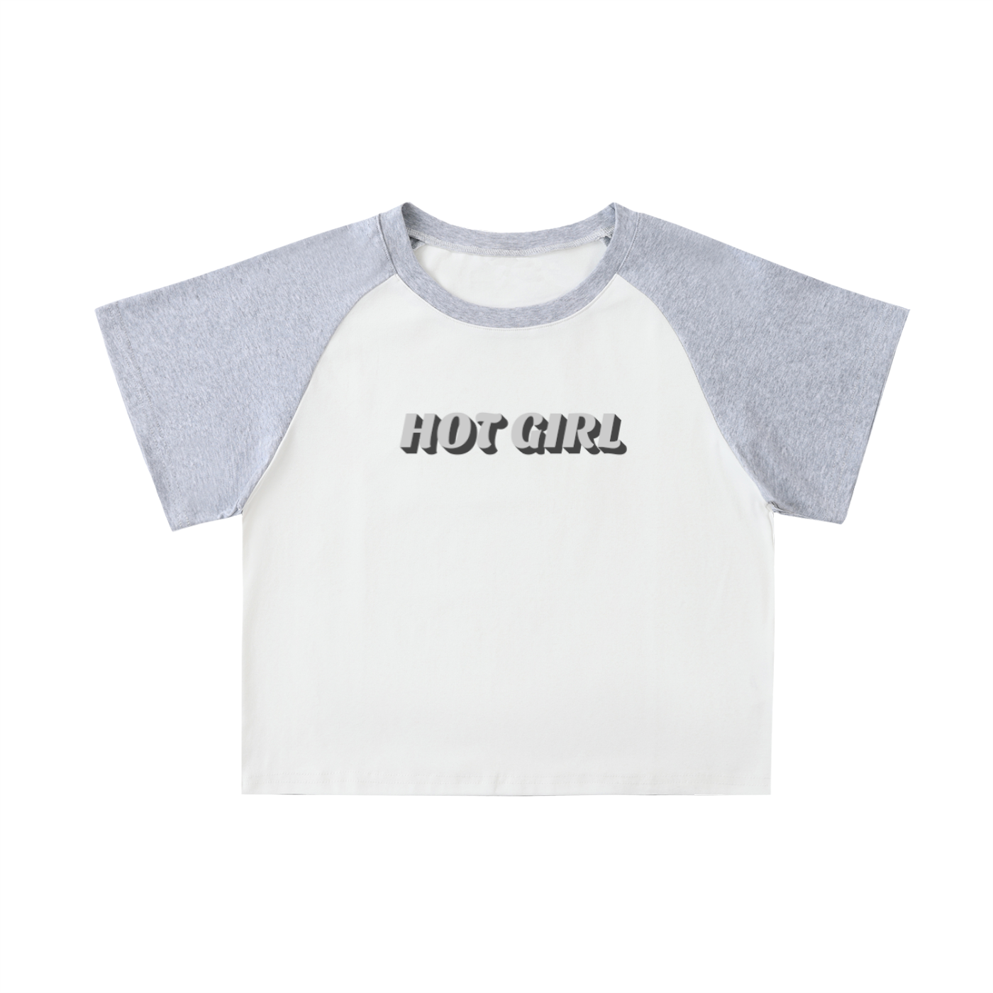 Color-Blocked Raglan Sleeve Crop Top