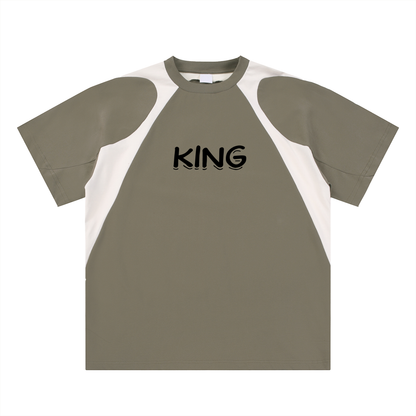 Contrast Panel Cotton T-Shirt