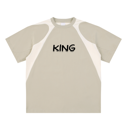 Contrast Panel Cotton T-Shirt