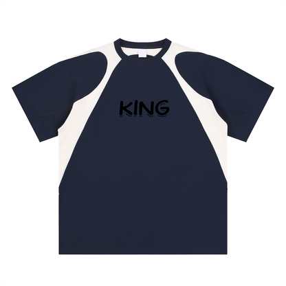 Contrast Panel Cotton T-Shirt